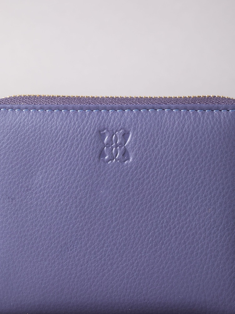 Lakeland Leather Purple Chrome Small Zip Purse - Image 5 of 5