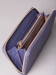 Vijolična - Lakeland Leather velika usnjena denarnica z zadrgo - Slika 3 iz 5