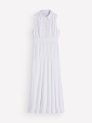 Boden White Erma Drop Waist Linen Dress - Image 6 of 6