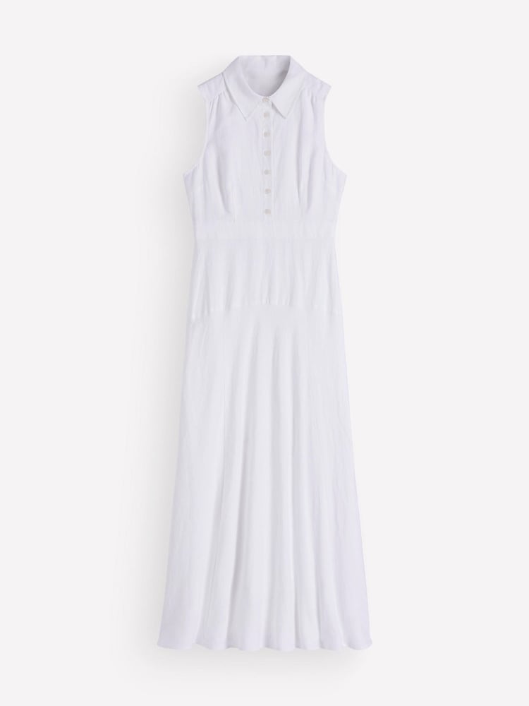 Boden White Erma Drop Waist Linen Dress - Image 6 of 6 Boden White Erma Drop Waist Linen Dress - Image 6 of 6