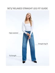 River Island Black High Rise Straight Leg Non - Stretch Jeans - Image 5 of 5