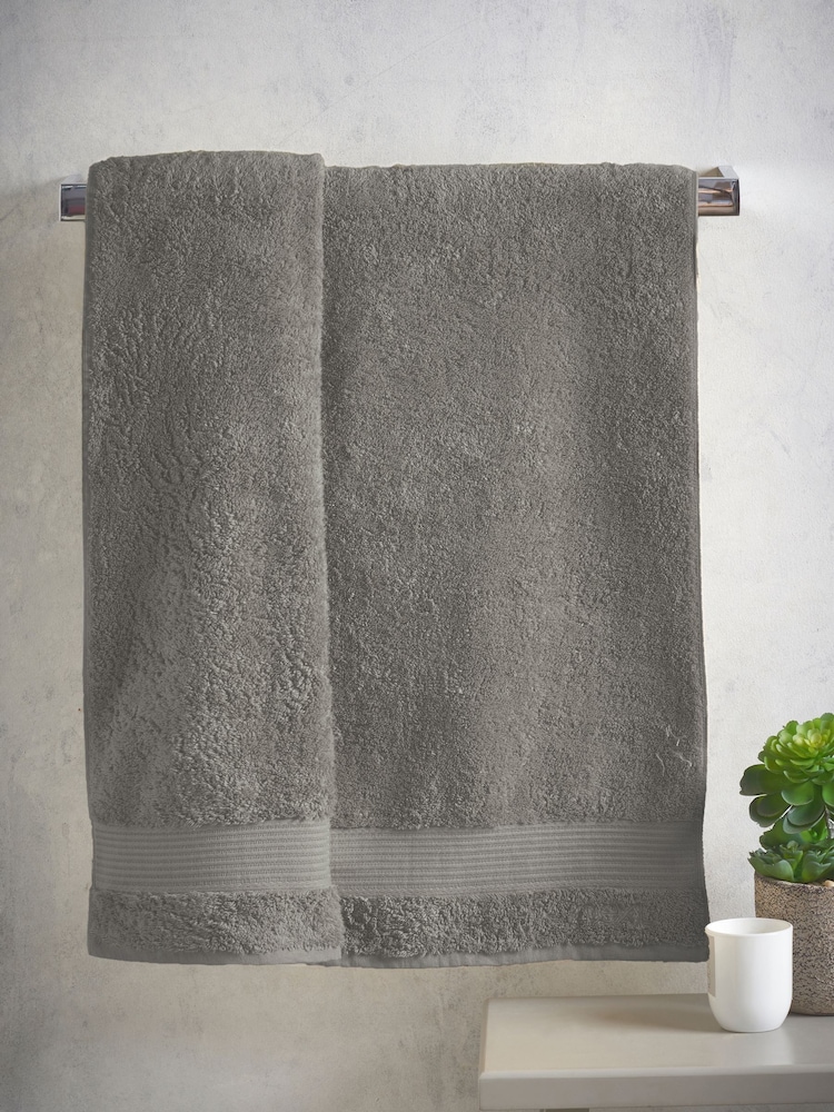 Slate Grey Egyptian Cotton Towel - Image 2 of 5