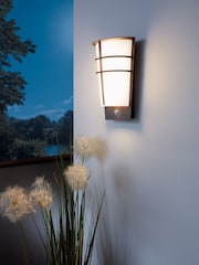 Eglo Black Breganzo 1 LED Outdoor Wall Light With Sensor - Image 1 of 5
