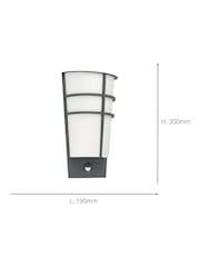 Eglo Black Breganzo 1 LED Outdoor Wall Light With Sensor - Image 4 of 5