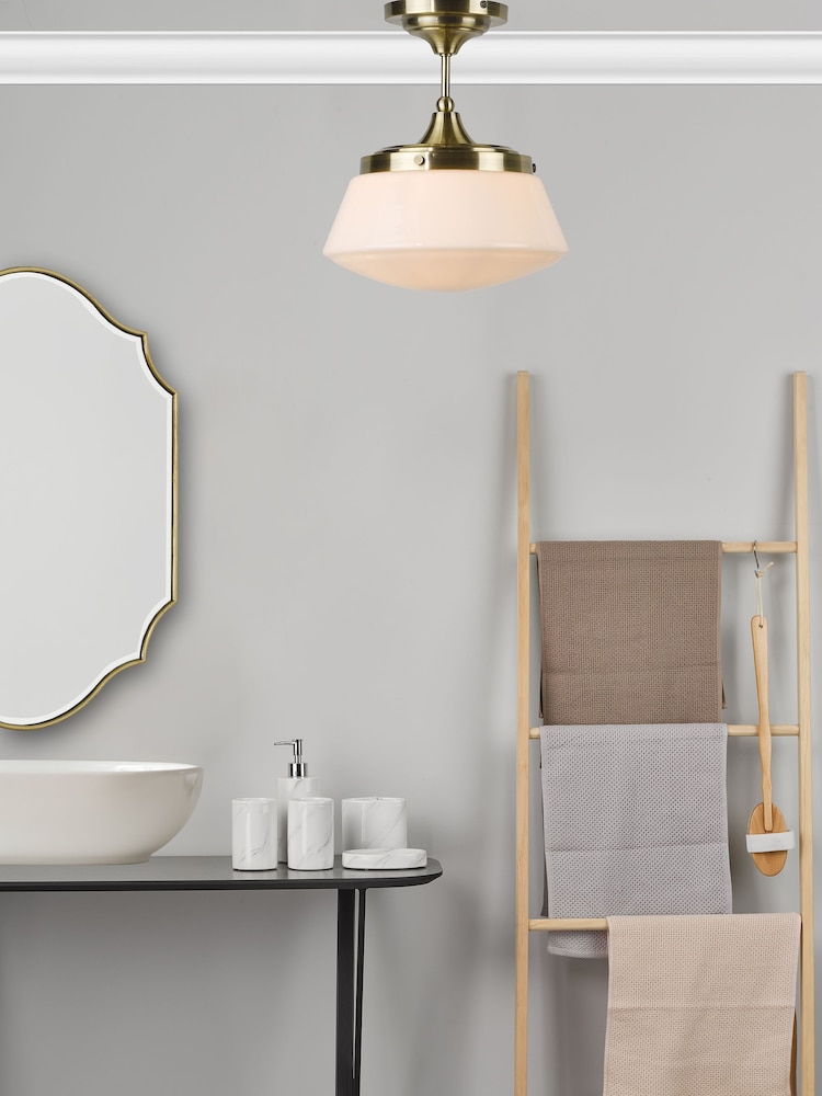 Dar Lighting Brass Caden Semi Flush - Image 1 of 4 Dar Lighting Brass Caden Semi Flush - Image 1 of 4