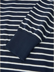 Polarn O. Pyret Blue Organic Cotton Striped Top - Image 2 of 2