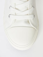 Lipsy White Flat High Top Lace Up Flatform Trainer - Image 2 of 4