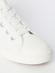 Lipsy White Flat High Top Lace Up Flatform Trainer - Image 3 of 4