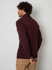 Threadbare Red Cable Knit Shawl Collar Cardigan - Image 2 of 4