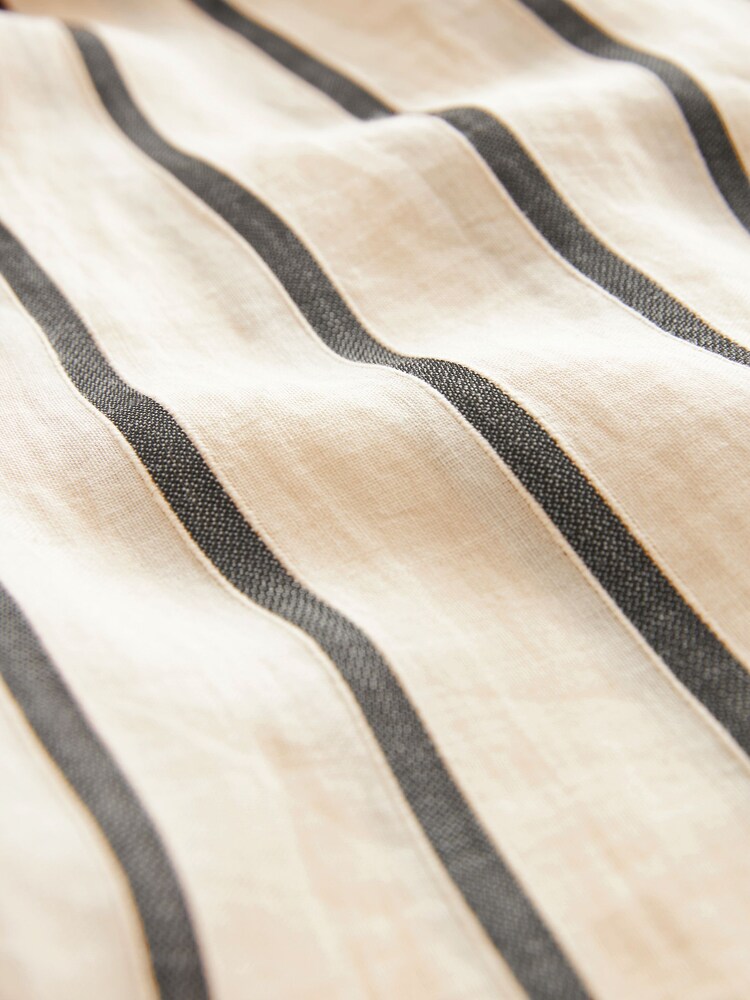 Ecru Ramie Blend Wide Leg Stripe Trousers - Image 5 of 5 Ecru Ramie Blend Wide Leg Stripe Trousers - Image 5 of 5