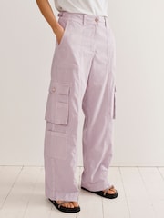 Lilac Purple Adjustable Waist Cargo Trousers - Image 2 of 7