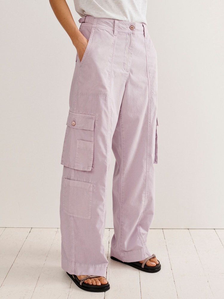 Lilac Purple Adjustable Waist Cargo Trousers - Image 2 of 7