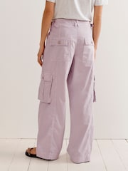 Lilac Purple Adjustable Waist Cargo Trousers - Image 3 of 7