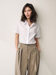 White Short Sleeve Collared Shirt - Image 1 of 5