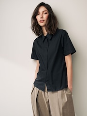 Black Short Sleeve Collared Shirt - Image 1 of 5
