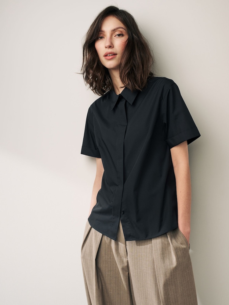 Black Short Sleeve Collared Shirt - Image 1 of 5