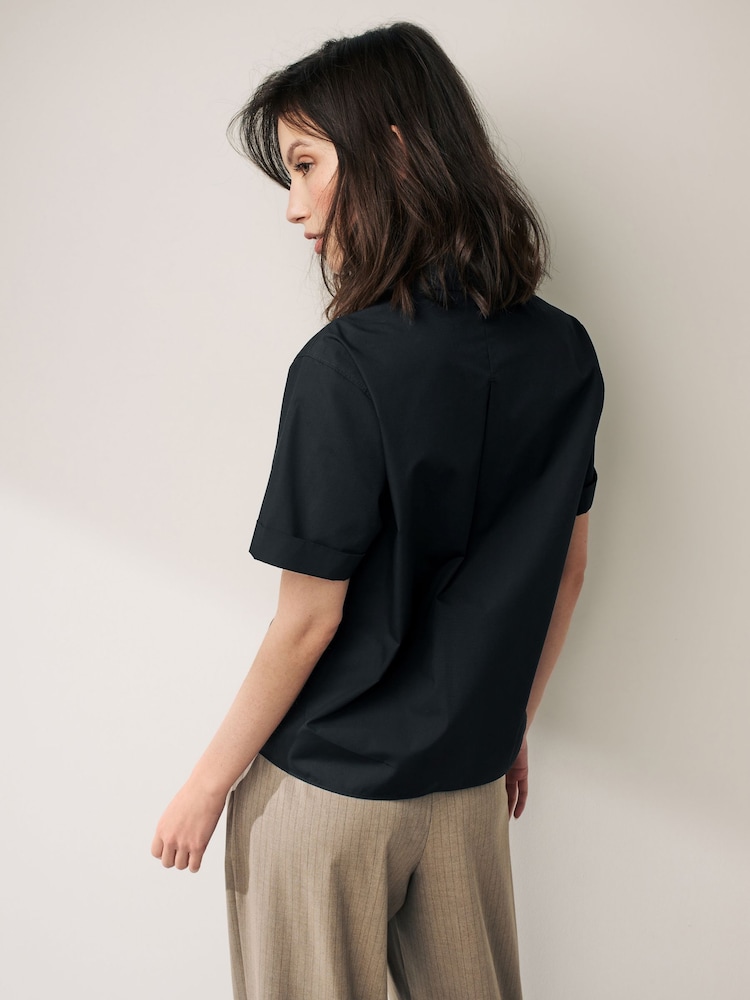 Noir - Chemise à col et manches courtes - Image 3 of 5