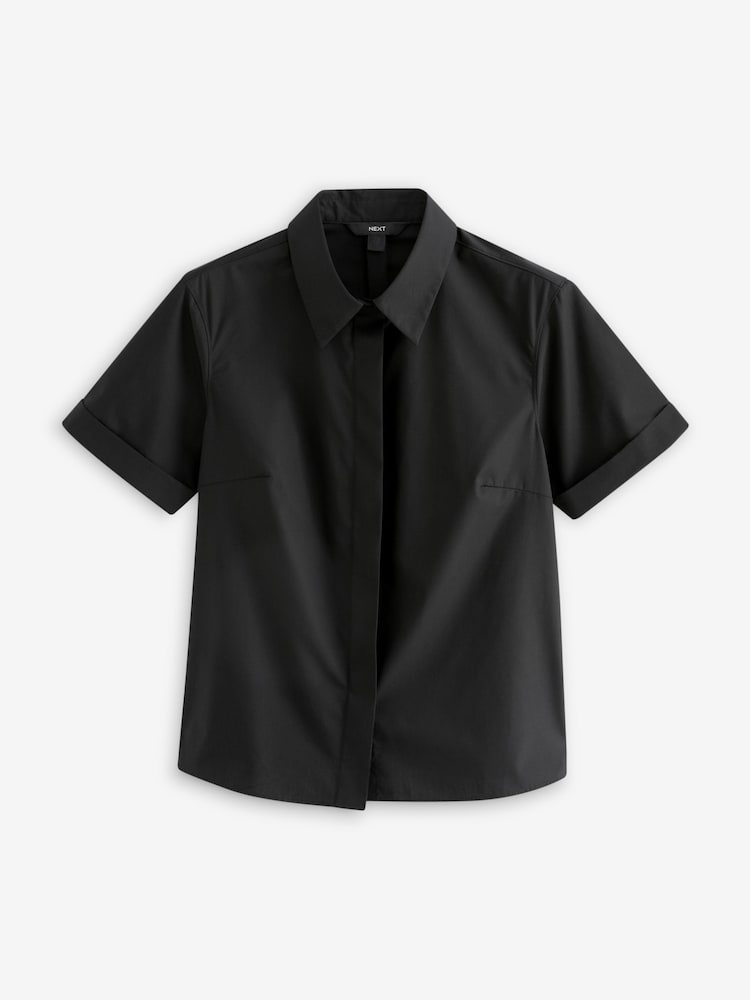 Noir - Chemise à col et manches courtes - Image 4 of 5