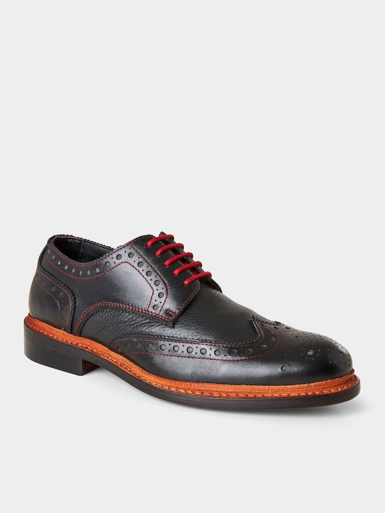 Joe Browns Black Hand Lasted Leather Brogue - Image 2 of 6
