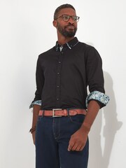 Joe Browns Black 100% Cotton Superb Double Collar Shirt - Image 1 of 5