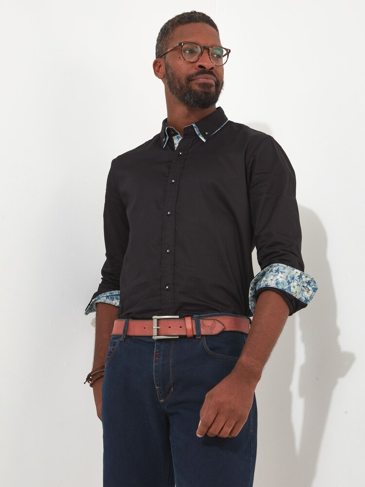 Joe Browns Black 100% Cotton Superb Double Collar Shirt - Image 1 of 5