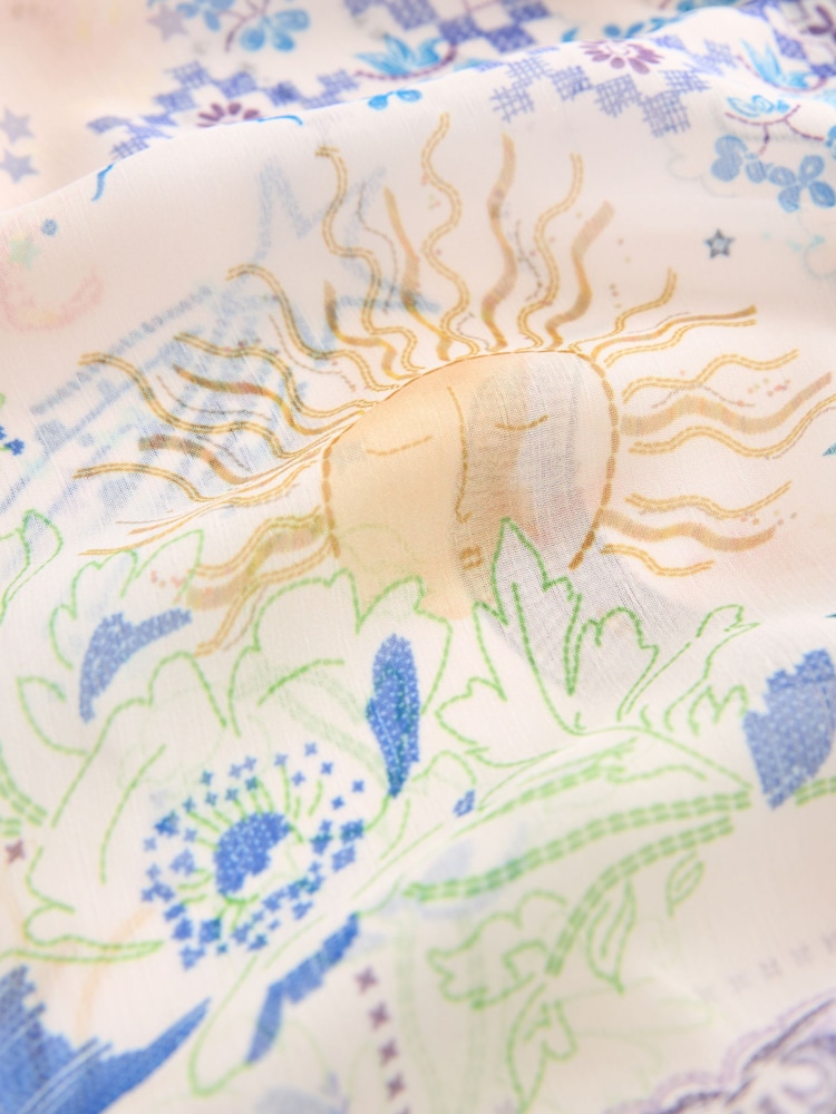 Ecru Celestial Print Sheer Long Sleeve Shirt - Image 7 of 7