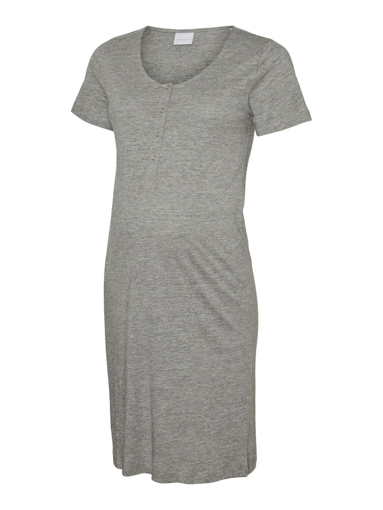 Mamalicious Grey Maternity Button Front Comfort Night Dress With Nursing Function - Image 6 of 6 Mamalicious Grey Maternity Button Front Comfort Night Dress With Nursing Function - Image 6 of 6