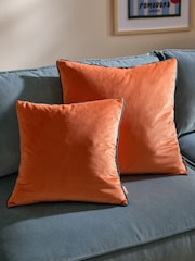 Furn Orange Meridian Velvet 45cm X 45cm Cushion Cover - Image 2 of 5
