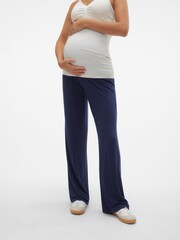 Mamalicious Umstandsmode Überbauch-Stretchhose mit weitem Bein - Bild 1 von 6