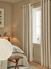 Natural Super Soft Cosy Blackout/Thermal Eyelet Curtains - Image 1 of 6