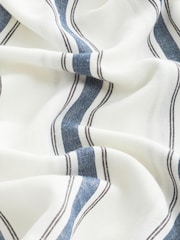 White/Blue Oversized Cover Up Kaftan With Linen - Image 8 of 8