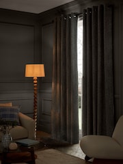 Blue Cosy Texture Blackout/Thermal Eyelet Curtains - Image 3 of 7
