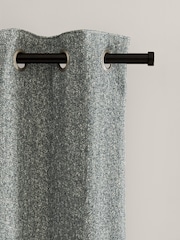 Blue Cosy Texture Blackout/Thermal Eyelet Curtains - Image 4 of 7
