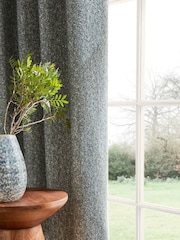 Blue Cosy Texture Blackout/Thermal Eyelet Curtains - Image 5 of 7