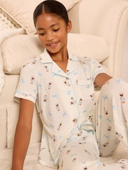 لون كريم دب - حزمة Lipsy Jersey Shirt And Long Leg بيجامات (5-16yrs) - صورة 4 من 6