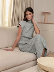 Lipsy Grey Soft Knit Ribbed Tabbard Vest - Image 3 of 4