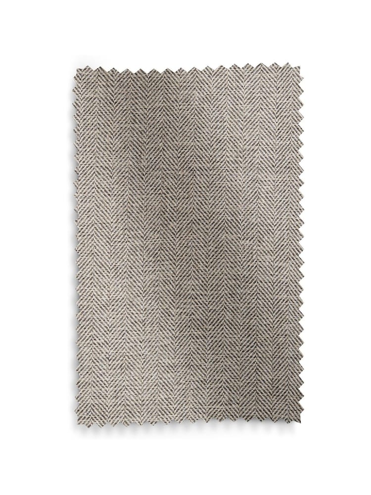 Grey Herringbone Weave Blackout/Thermal Eyelet Curtains - Image 10 of 11