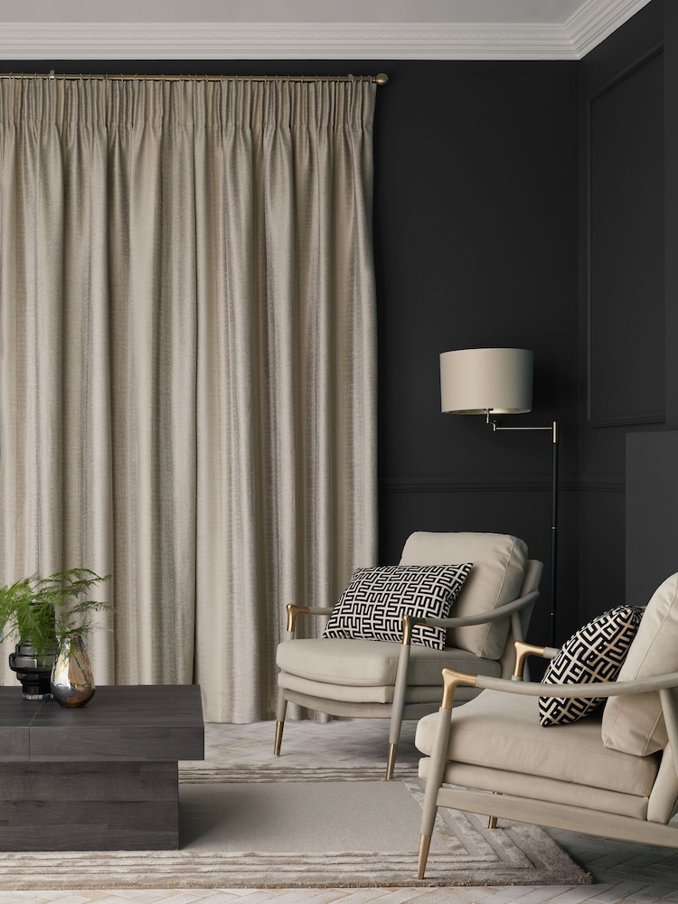 Cortinas forradas a lápis com listras metálicas - Imagem 2 de 5
