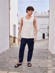 Ecru White Textured 100% Cotton Vest - Image 2 of 7