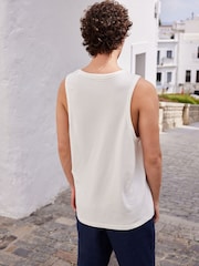 Ecru White Textured 100% Cotton Vest - Image 4 of 7