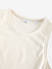 Ecru White Textured 100% Cotton Vest - Image 6 of 7