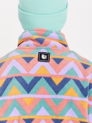 Harper & Lewis Pink Raver Retro Pattern 1/4 Zip Polar Fleece - Image 7 of 7