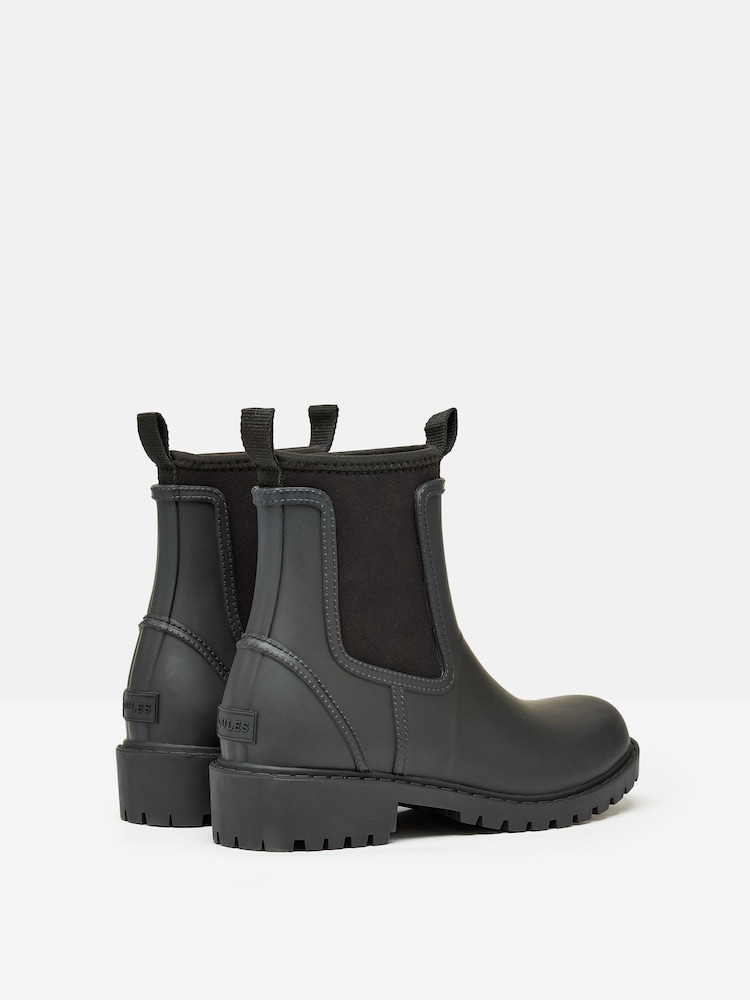 Joules Oakfield Black Short Neoprene-Lined Ankle Wellies - Image 3 of 6