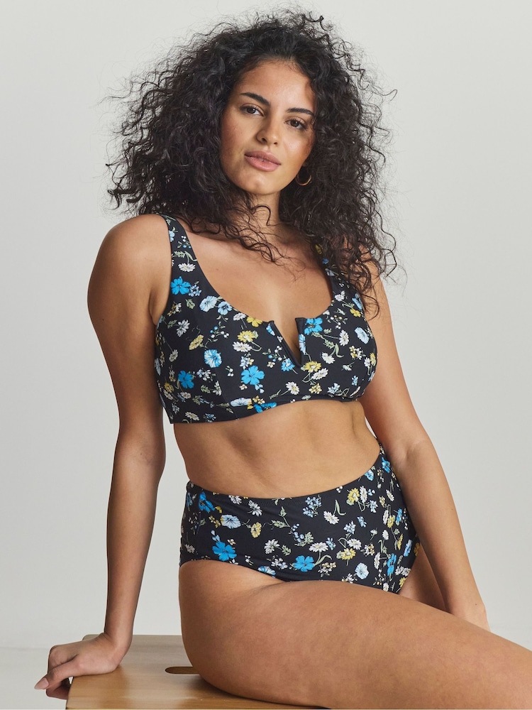 Simply Be Black Magisculpt V Wire Detail Bikini Top - Image 1 of 4