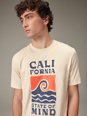 Ecru Wave Summer Block Print T-Shirt - Image 4 of 7