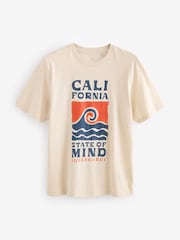 Ecru Wave Summer Block Print T-Shirt - Image 5 of 7