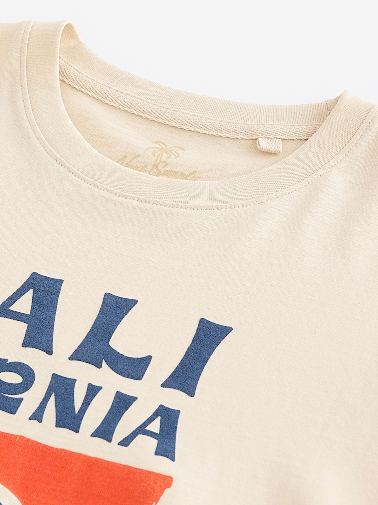 Ecru Wave Summer Block Print T-Shirt - Image 7 of 7