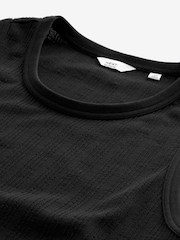 Black Textured 100% Cotton Vest - Image 8 of 9