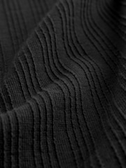 Black Textured 100% Cotton Vest - Image 9 of 9