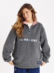 Harper & Lewis Grey Cecily 1/4 Zip Polar Fleece - Image 1 of 6